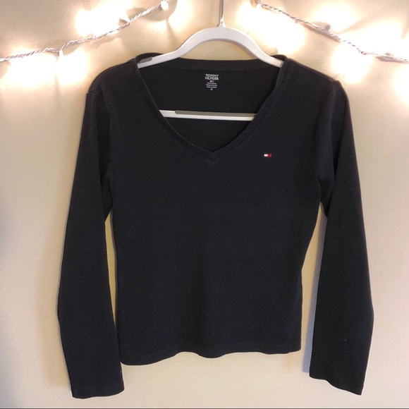 Tommy Hilfiger Tops - Tommy Hilfiger | Black Long Sleeve Top with Logo